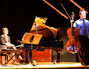 Darin Manica at piano & Kevin Hekmatpanah with cello on Harrington O.H. stage