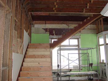 New staircase to Harrington Opera house under construction