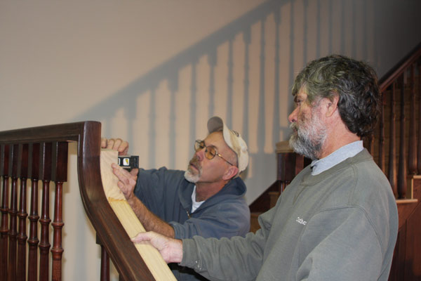 Lynn Richardson & assistant working on HOHS staircase