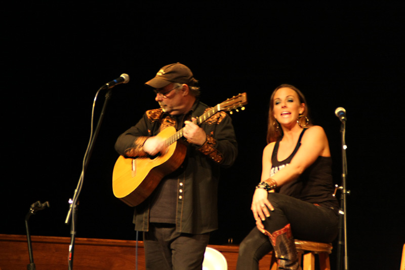 Tayla Lynn & Eric Tingsatd on the Harrington Opea House Stage