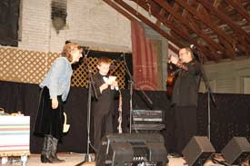 Nancy Rumbel, AJ Floyd, and Eric Tingstad at the Harrington Opera House